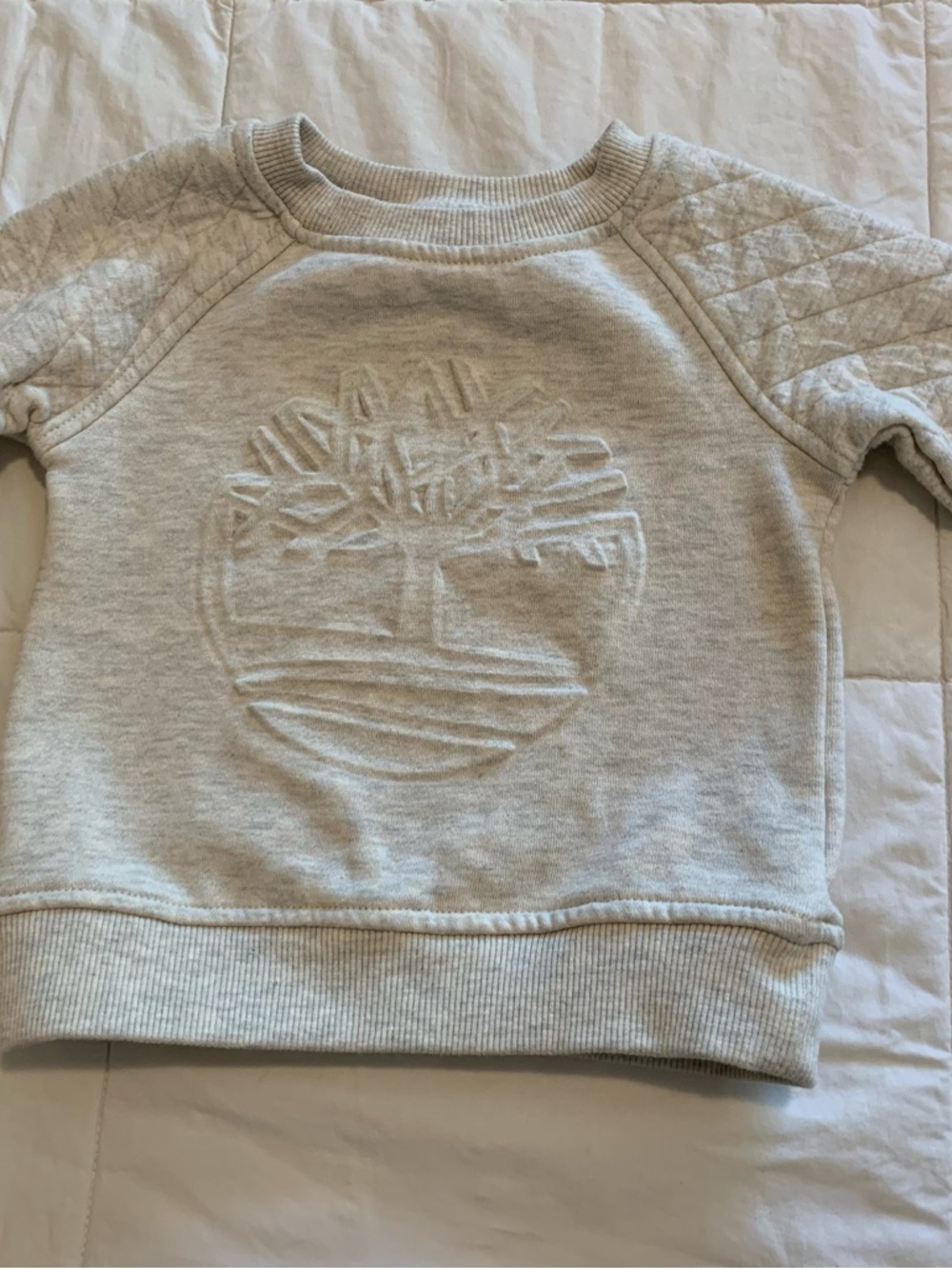 Timberland Cream Quilted-Shoulder Embossed Sweatshirt